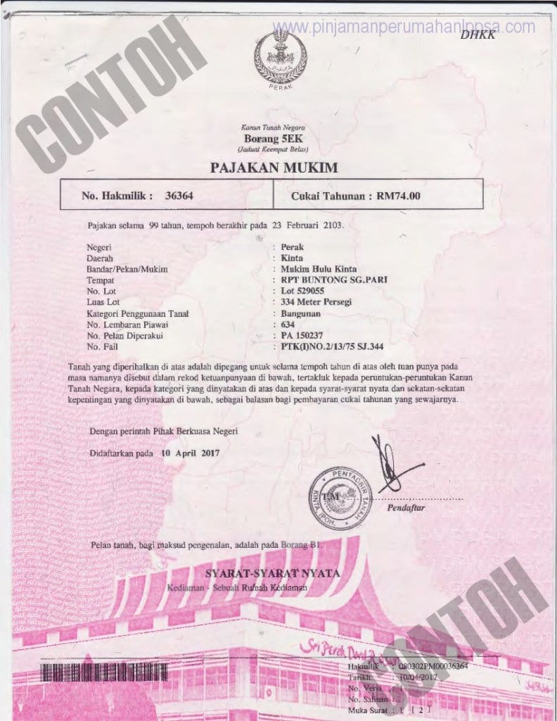 geran tanah malaysia